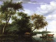 Salomon van Ruysdael wooded river landscape Germany oil painting artist